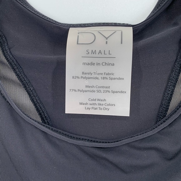 DYI Mesh Panel Tank Sz S Black Yoga Workout Run - Picture 3 of 9